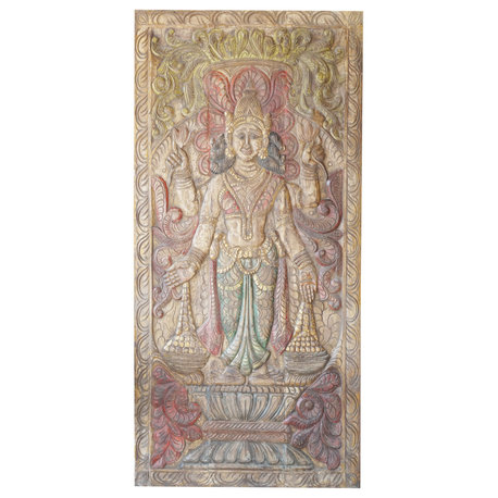 Consigned Vintage Style Lakshmi Indian Wall Art Yoga Wellness Studio Decor 72in