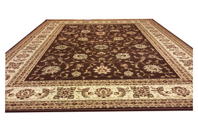 D601 All Over Pattern Traditional Brown Size 2'7" x 7'6" Rug