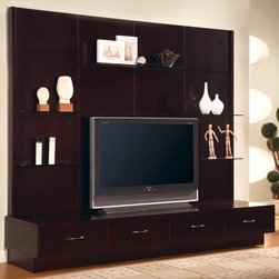 Contemporary TV Console with Glass Shelving - $1224.82 - Entertainment Centers And Tv Stands