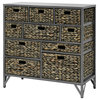 Gallerie Decor Rio 10-Drawer Transitional Metal/Wood Cabinet in Gray