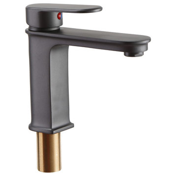 Modern Slate Single Hole Bathroom Faucet Single-Handle for Drop-in Sinks
