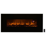 TRADEMARK GLOBAL - Wall-Mounted Electric Fireplace LED Flame Electric Heater With Bottom Vents - Decorate and warm your home simultaneously with this Wall-Mounted Electric Fireplace by Northwest. Designed to hang beneath your flat-screen TV, this bottom-vented electric fireplace heater boasts two heat settings and five brightness settings for personalized warmth and mood lighting. Count on the remote control for hassle-free operation from a distance, and trust in the auto-timer to shut off this electric heater at intervals between one and eight hours. The space-saving design makes this fireplace heater a great choice for smaller living rooms, bedrooms, and dorms.