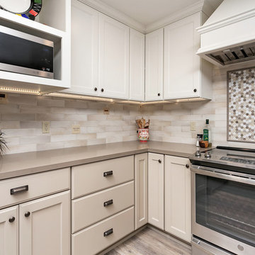 A wine enthusiasts kitchen with a french cafe feel