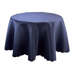 Xia Home Fashions - Samantha Collection, Navy Blue, 72" Round - Tablecloths