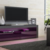 TV Stand Milano Classic Black Body Modern 65" TV Stand LED, Black and Purple