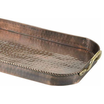 nu steel 18" Antique Copper Hammered Rectangular Tray
