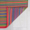 Pembrokepines Contemporary Stripe Indoor/Outdoor Area Rug, Red and Orange, 5'x7'