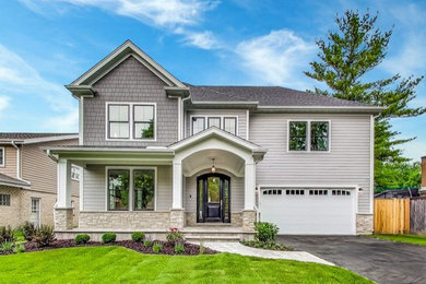 Inspiration for a transitional exterior home remodel in Chicago