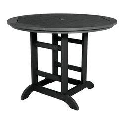 Highwood USA - Round Counter-Height Dining Table, 48'', Black - Outdoor Pub And Bistro Tables