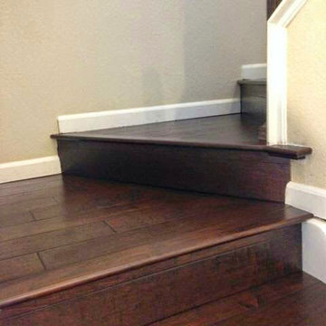 Hand scraped Walnut Staircase, Park Meadows