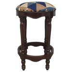 Bareens Designer Rugs - Shabby Chic Kilim Wood Bar Stool Ilse 18"x18"x32" - Stylish sophisticated and out-of-ordinary handmade bar stool crafted by skilled artisans using vegetable-dyed hand-woven Tribal Kilim wool rug and wood is a multi-purpose fashion bar stool that will add dimension, color, and style to your decor. Inspired by geometric motifs in any array of effervescent colors pallet grounds any space with elegance and sophistication.
