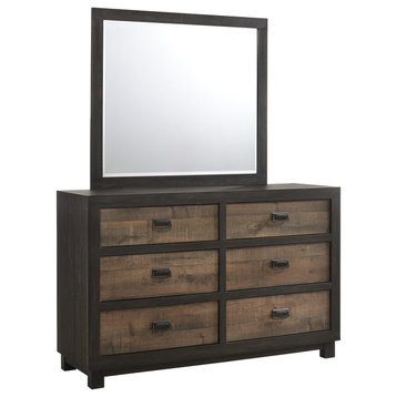 Picket House Furnishings Harrison 6-Drawer Dresser w/ Mirror Set