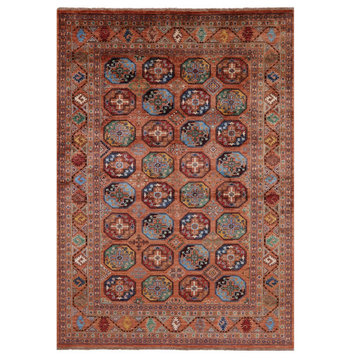 Hand Knotted Bokhara Wool Rug 5' 7" X 7' 10" - Q12215