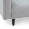 Plano Mid-Century Modern Tufted 3-Seater Sofa, Light Gray/Dark Brown, Light Gray/Dark Brown