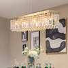 Gold/chrome rectangle crystal chandelier for dining room, kitchen island, 47.2"