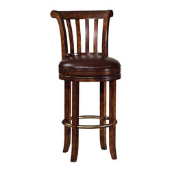 Howard Miller - Ithaca 30 1/2" Brown Faux Leather Swivel Barstool - Bar Stools And Counter Stools