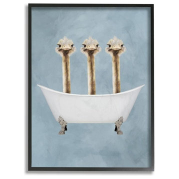Stupell Industries Three Ostriches In A Bathtub, 24 x 30