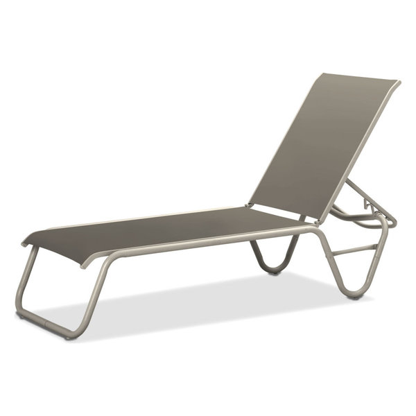 Gardenella Sling 4-Position Armless Chaise, Textured Warm Gray, August