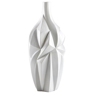 Cyan Large Glacier Vase 05001, Gloss White Glaze