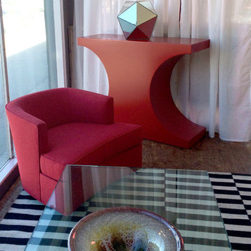 Chic Red, Black and White Living Area