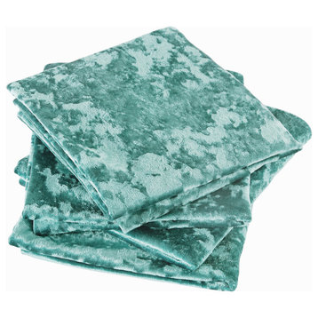 Crushed Velvet Pillow Cover 4 Piece Set, North Sea, 20" X 20"