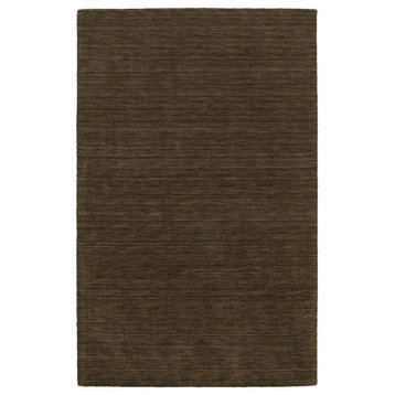 Arista Solid Brown Hand-Crafted Area Rug, 2'6"x8'