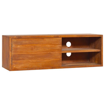 vidaXL Wall-mounted TV Stand TV Console Wall-mounted TV Unit Solid Teak Wood