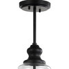 Adam Adjustable Metal and Glass Led Pendant, Oil Rubbed Bronze, 12" Width