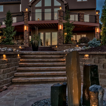 Stone Formation Beneath Steps of Rocky Mountain Landscape