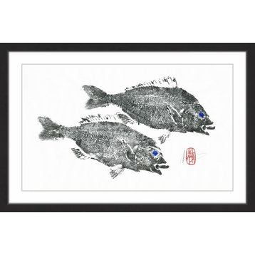 "Striped Seabream" Framed Painting Print, 24"x16"