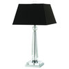 Cluny Transitional Table Lamp Crystal & Chrome with Brown Shade