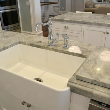 Super White Double Island Kitchen