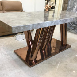 Marble Top Dining Table with Metal Base - Products