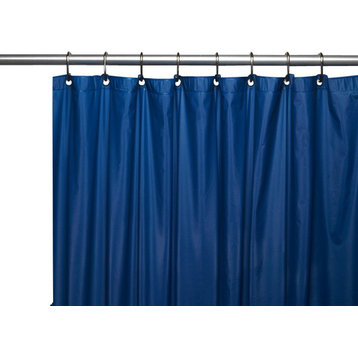 3 Ga Vinyl Shower Curtain Liner w/ Magnets and Metal Grommets in Navy