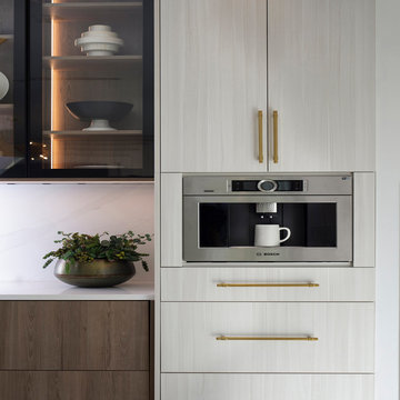 Coffee Center with Arcadia cabinet doors in Chiffon Cypress