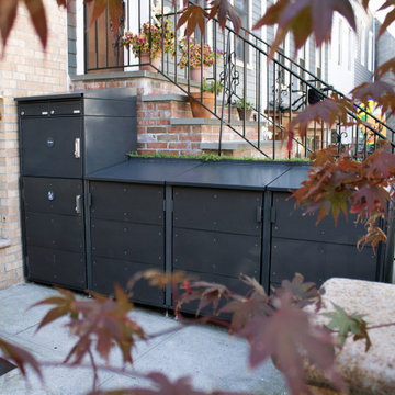 Complete system (Trash and recycling, ParcelBin package locker, Mailbox and Stor