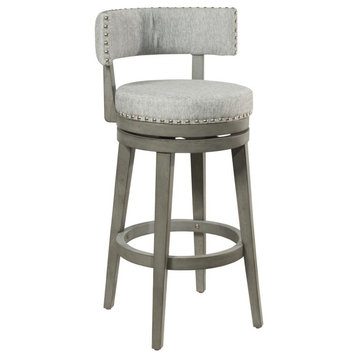 Hillsdale Furniture Lawton Wood Bar Height Swivel Stool, Antique Gray With...