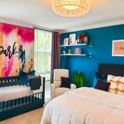 Bedroom Removable Wall Murals, Colorful Nursery Room, Abstract Nursery Room Art, - Wallpaper