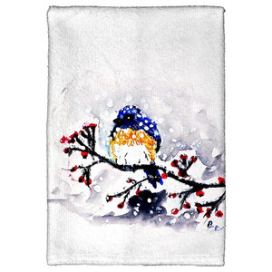 Blue Bird Snow Kitchen Towels Two Sets Of 2 4 Total Contemporary Dish Towels By Betsy Drake Interiors Houzz