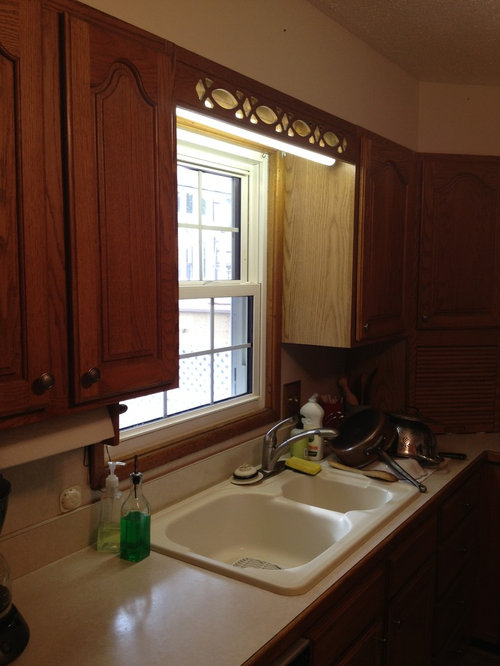 fluorescent light over kitchen sink