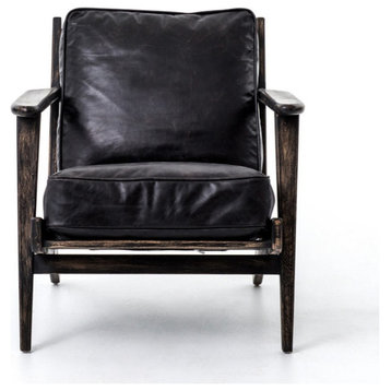Pierre Lounge Chair, Black Wash Weathered