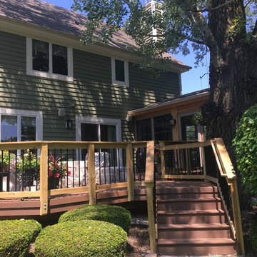 Screened Porch with 4 Track Windows and TimberTech Deck by Palatine, IL Screened