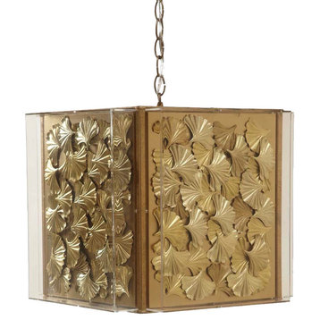 Tommy Mitchell Gilded Gingko Chandelier Large