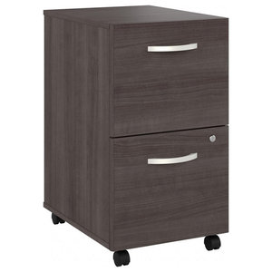 Studio C 2 Drawer Mobile File Cabinet in Storm Gray - Engineered Wood -  Transitional - Filing Cabinets - by Homesquare | Houzz