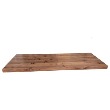 Thickened Edge Walnut Dining Table, 1.5"x42"x96", Natural Edge Smooth