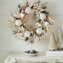 White Christmas 28" Wreath - Wreaths And Garlands