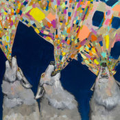 "Four Wolves Howling" Canvas Wall Art by Eli Halpin, 72"x36"