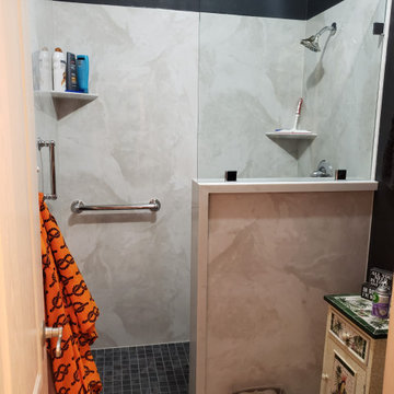 Brown Shower Remodel