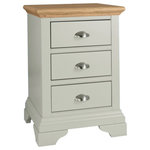 Bentley Designs - Hampstead Soft Grey and Pale Oak 3-Drawer Bedside Table - Hampstead Soft Grey & Pale Oak 3 Drawer Bedside Table offers elegance and practicality for any home. Soft-grey paint finish contrasts beautifully with warm American Oak veneer tops, guaranteed to make a beautiful addition to any home.