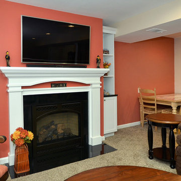 Cozy Basement Remodel with New Fireplace